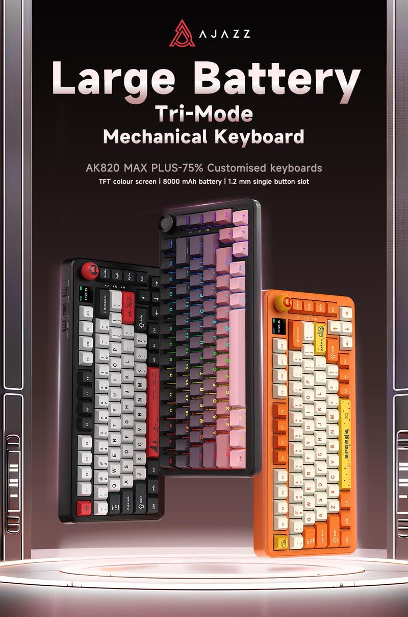 AJAZZ AK820MAX PLUS Daydream switch wireless mechanical keyboard Bluetooth three-mode long battery life gaming office gaming 8000mah