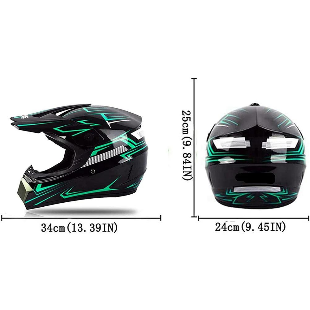 Phantom Ghost Unisex Riding ElectricMotorcycle Helmet Trendy Off-Road Full FaceSafety Helmet with Goggles Face MaskGloves