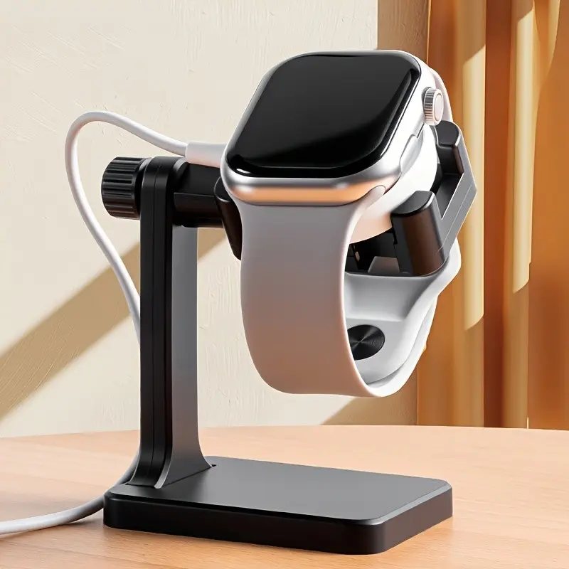 Adjustable Smart Watch Charging Stand, Universal Rotatable Watch Charger, Desktop Organizer, and Colors Available