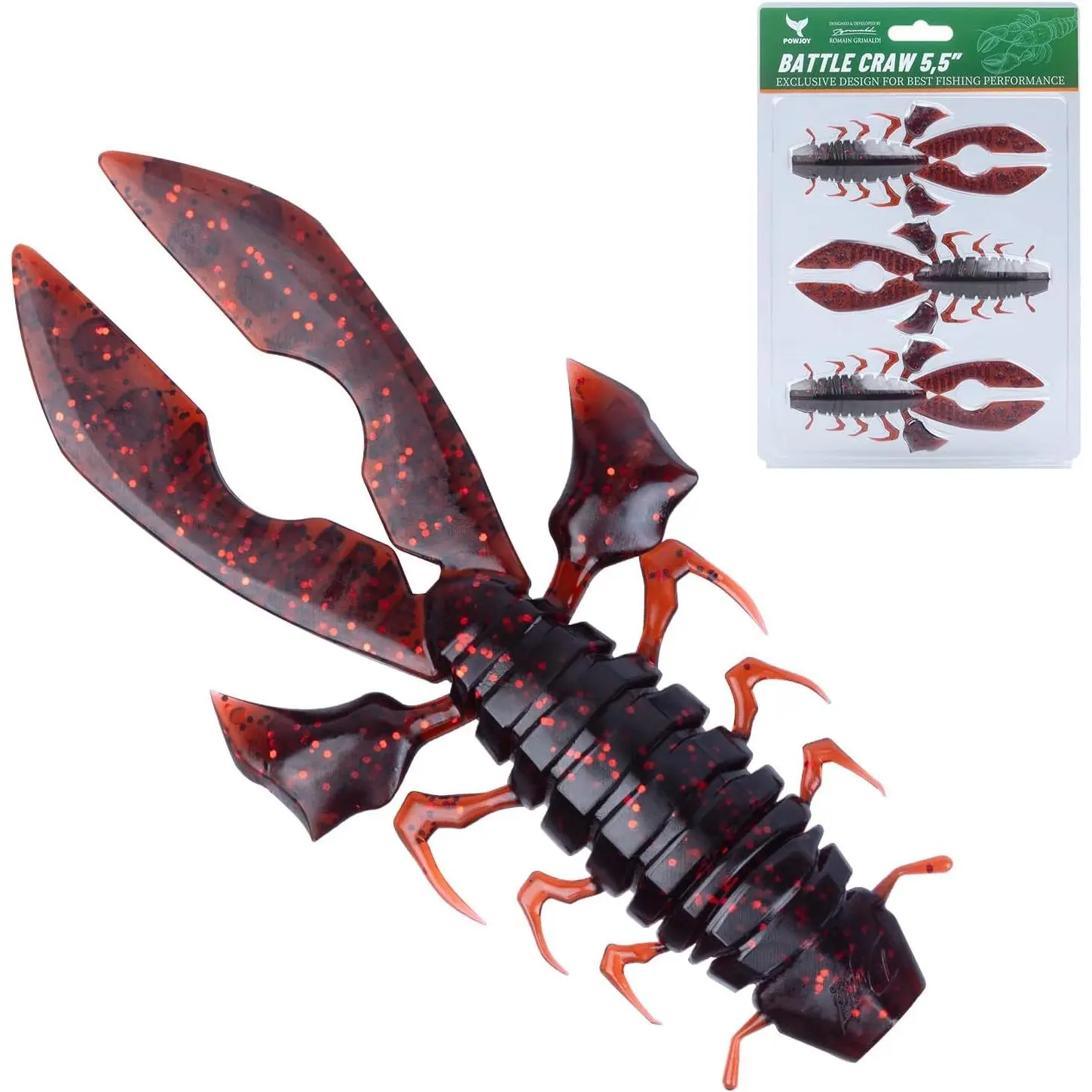 Craw Crawfish Soft Baits with Removable Rattles, Bass Lures | Customizable rattle system for silent/sound mode, Salt infused crawdad -to-fish kit for texas , 4.1/5.5in, 3 Colors