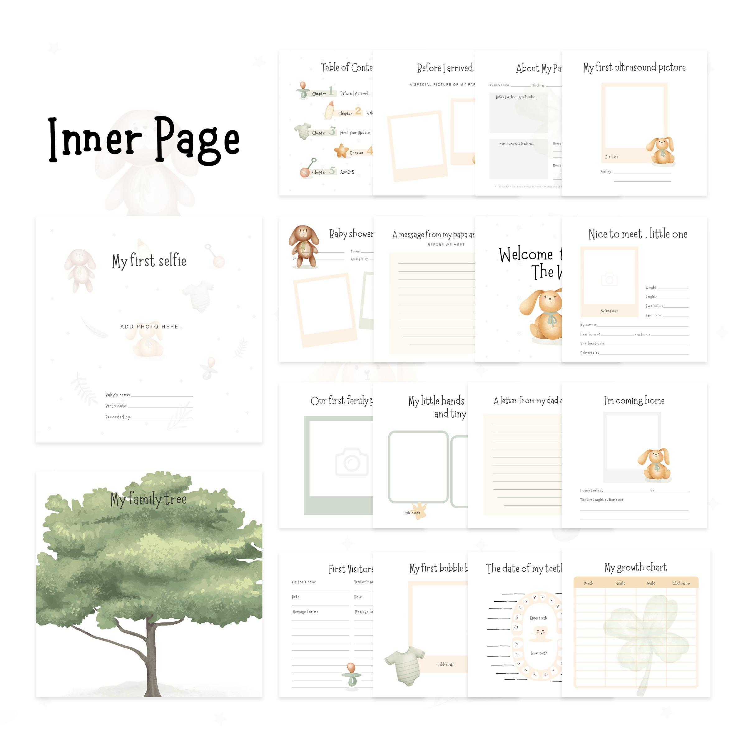 Baby Memory Book, Hello Baby Linen Cover Spiral-Bound Baby Notebook with 4 Special Paper Pockets and 12 Monthly Milestone Stickers, Pregnancy Memory Notebook #GLOBAL PICKS