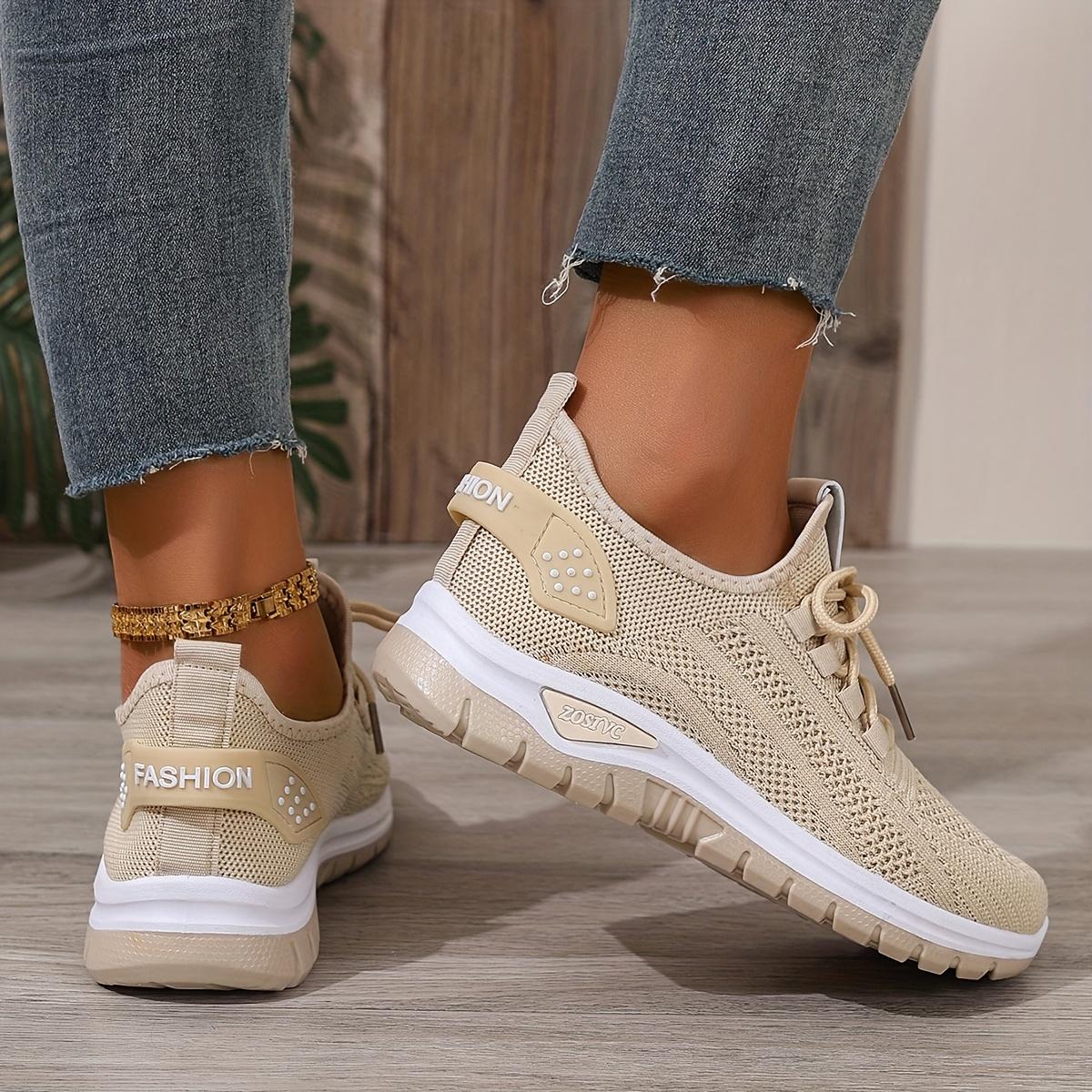 【QUAWUJIE】Women's Plus Size Wide Fit Sneakers 2026 Spring Summer New Arrival Mesh Breathable Lightweight For Ladies Outdoor Daily Wear