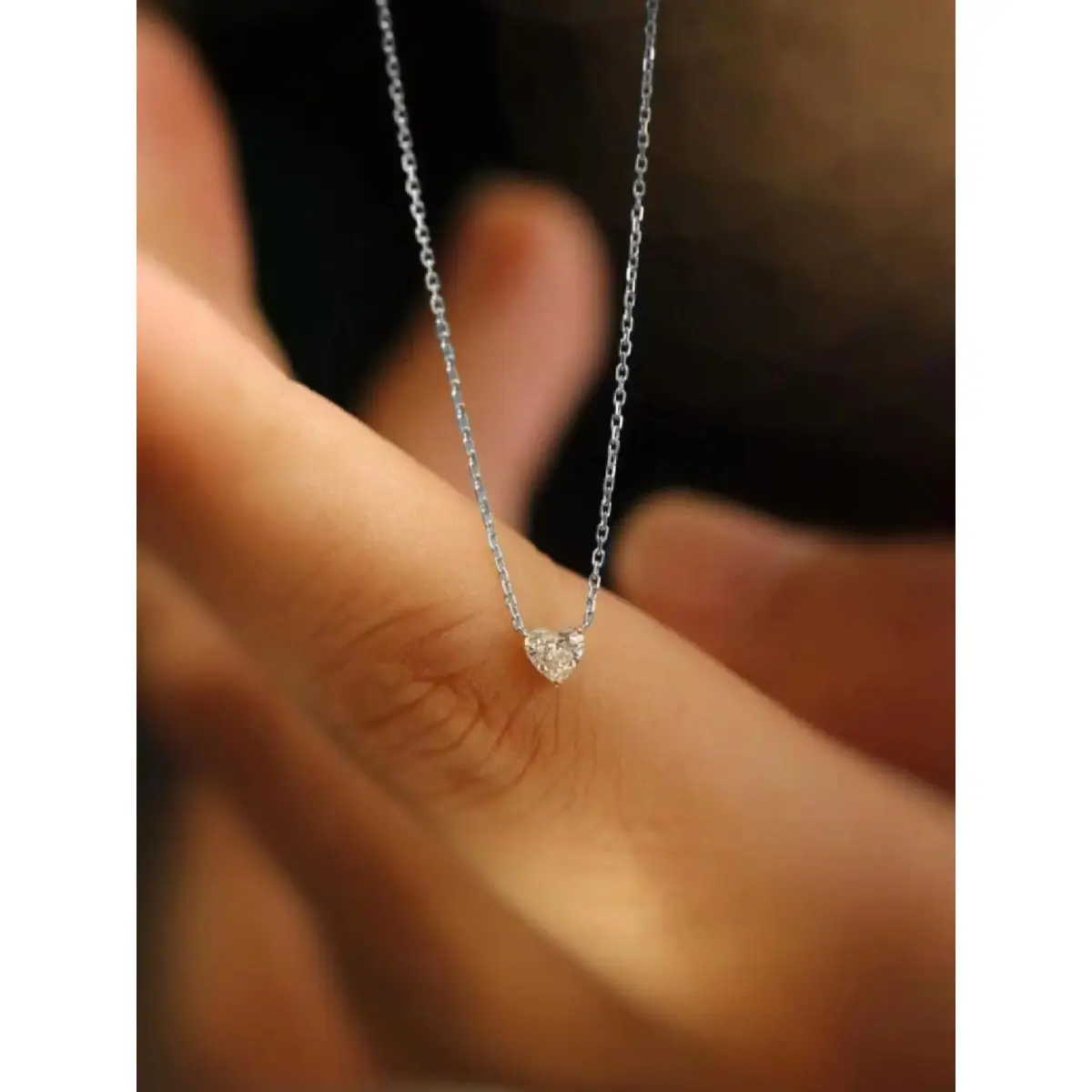 925 Sterling Silver Pendant Necklace for Women, Dainty Heart Shape Design with Sparkling Cubic Zirconia for Daily Wear Heart Pendant Necklaces Exquisite Trendy Pendant