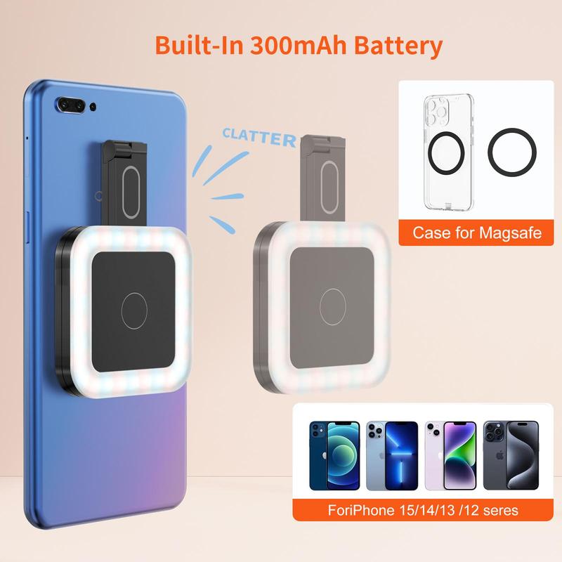 Magnetic Selfie Light, Selfie Led Lights, 1pc 360° LED Selfie Ring Fill Light Compatible with iPhone Magsafe for Selfies/Photography