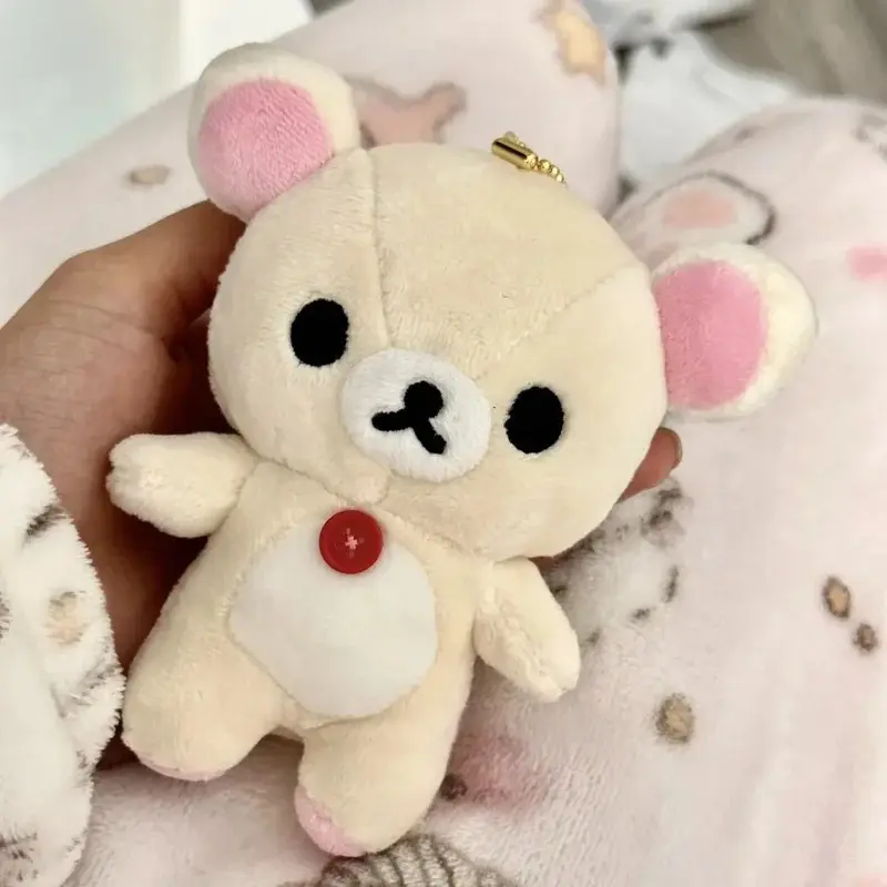 12cm Kawaii Rilakkuma & Korilakkuma Plush Toy Keychain, Brown-White Bear Stuffed Bag Charm, Cute Birthday Gift for Girls, Birthday Gifts