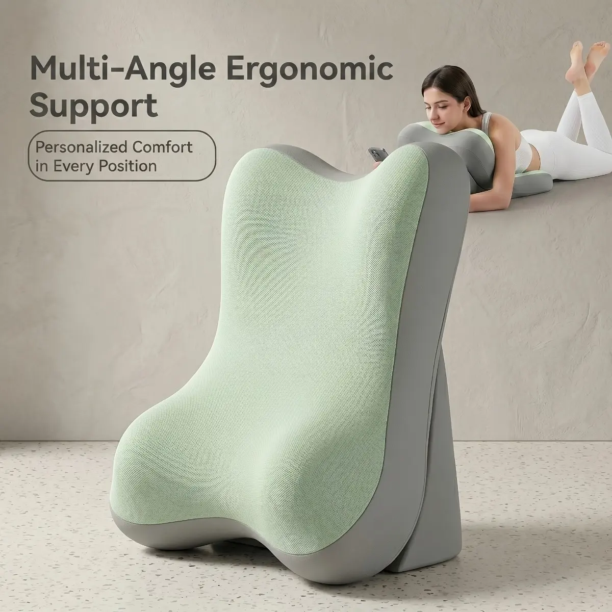 2-Piece Industrial Grade Bed Wedge Pillow Kit, High-Strength Orthopedic Back & Neck Support Cushion, Ergonomic Adjustable Reading Pillow for Sitting Up, Ultimate Living Room Lounging Gear Pack