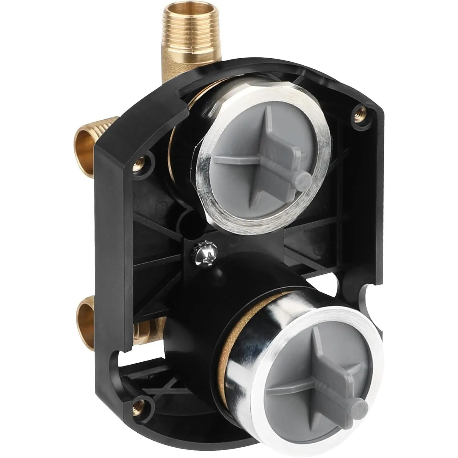 R22000 Shower Valve with Diverter 3-Way 6-Way Rough in Valve, Universal Rough-In Shower Valves Kit with Integrated Diverter, Brass Body