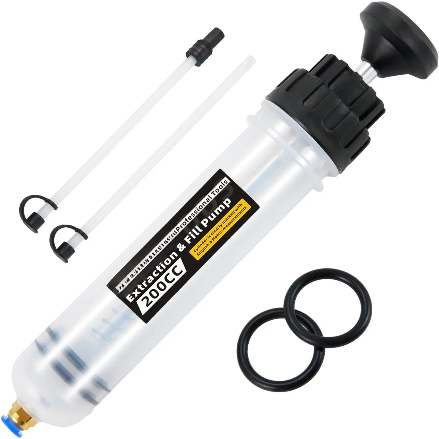 Automotive Fluid Extractor Pump, 200 cc Oil Extractor Pump with Hose, Sealed Upgraded Oil Change Pump, Lightweight Oil Suction Pump for Changing Transmission, Power Steering, and  Fluid