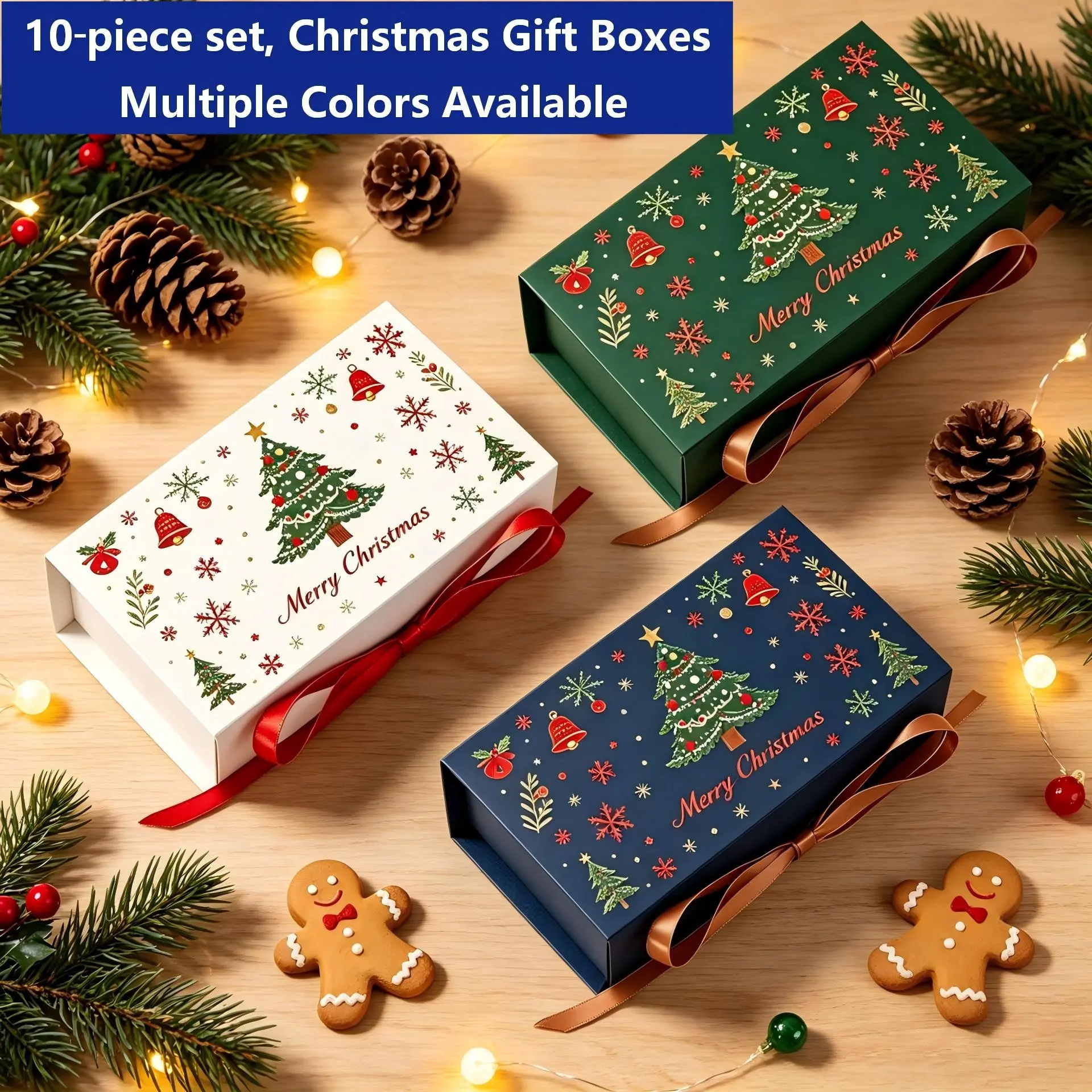 Christmas Gift Packaging Box, Empty Christmas Tree Souvenir Box, Perfect for Holiday Gifts, Festive Presentation, Easy to Use