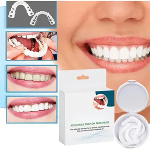 Adjustable Denture Teeth Set Perfect Fit Teeth Whitening Snap On Silicone Portable Denture Braces Decorate Gaps Smile Veneers