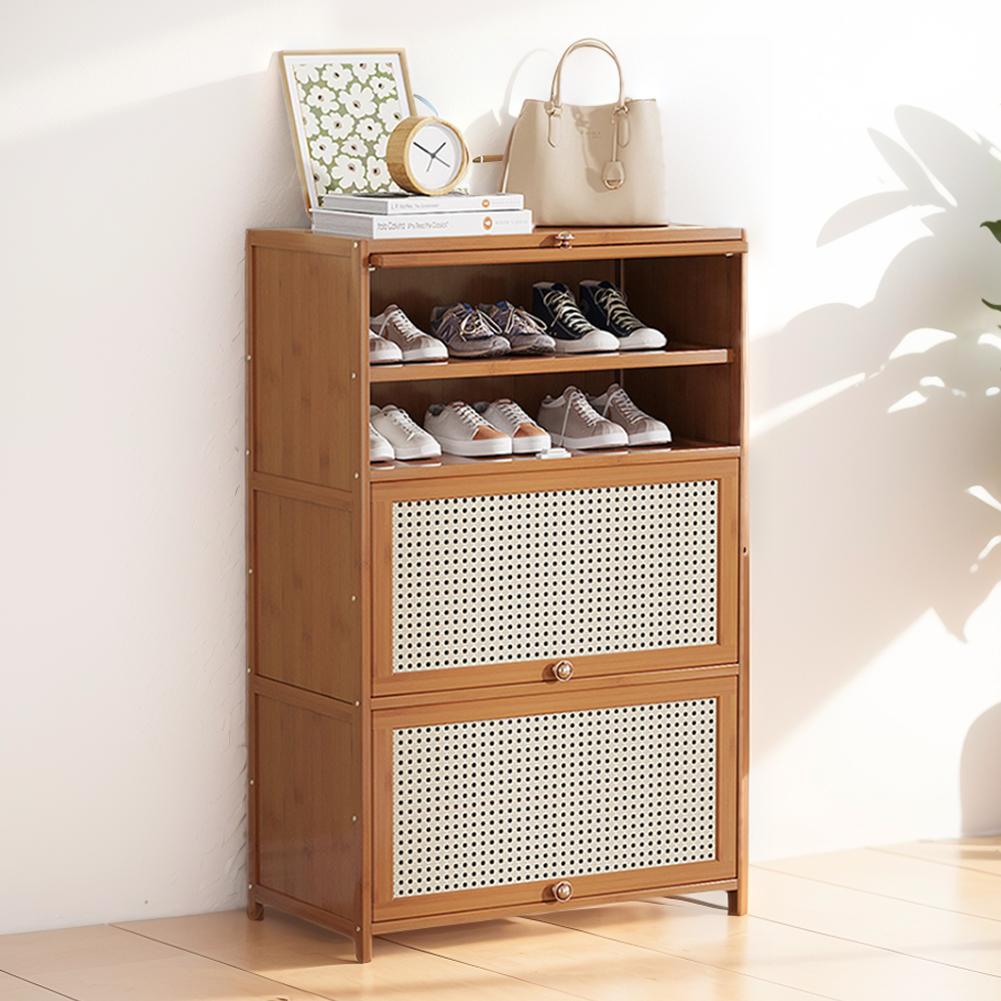 Tipping Bucket Shoe Rack Organizer with 2 Flip Drawers & Door Entryway Narrow Shoe Storage Cubby 7-Tier Bamboo Free Standing Shoe Storage Shelf for Closet Hallway Entryway Tipping Bucket Shoe Rack Organizer with 2 Flip Drawers & Door Entryway Narrow Shoe Storage Cubby 7-Tier Bamboo Free Standing Shoe Storage Shelf for Closet Hallway Entryway