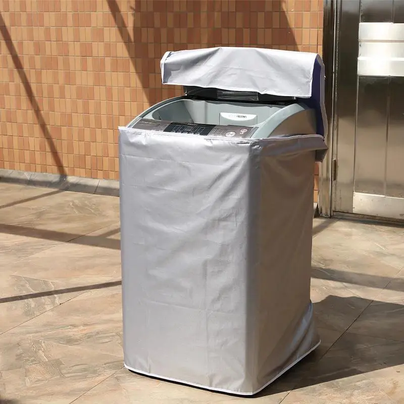 Maomama Waterproof Dustproof Washing Machine Cover, 1 Count Durable Dustproof Sun Protective Dryer Cover, Household Protective Cover for Home Balcony