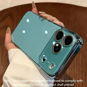 Fashion Large Window Glass Case with Lens Film, Anti-Scratch, Shockproof, Dirt-Resistant Phone Case Cover for Apple iPhone 17pro Max 16pro 15 14 13 12