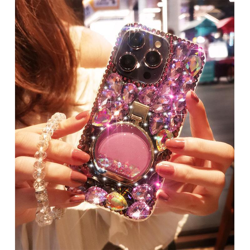 iPhone17ProMax/AIR/Pro cases,Luxury full diamond iphone case, mobile phone bracelet ladies, girls rhinestone perfume bottle buckle, For iphone 16/15/14/13/12/11 Pro Max Plus