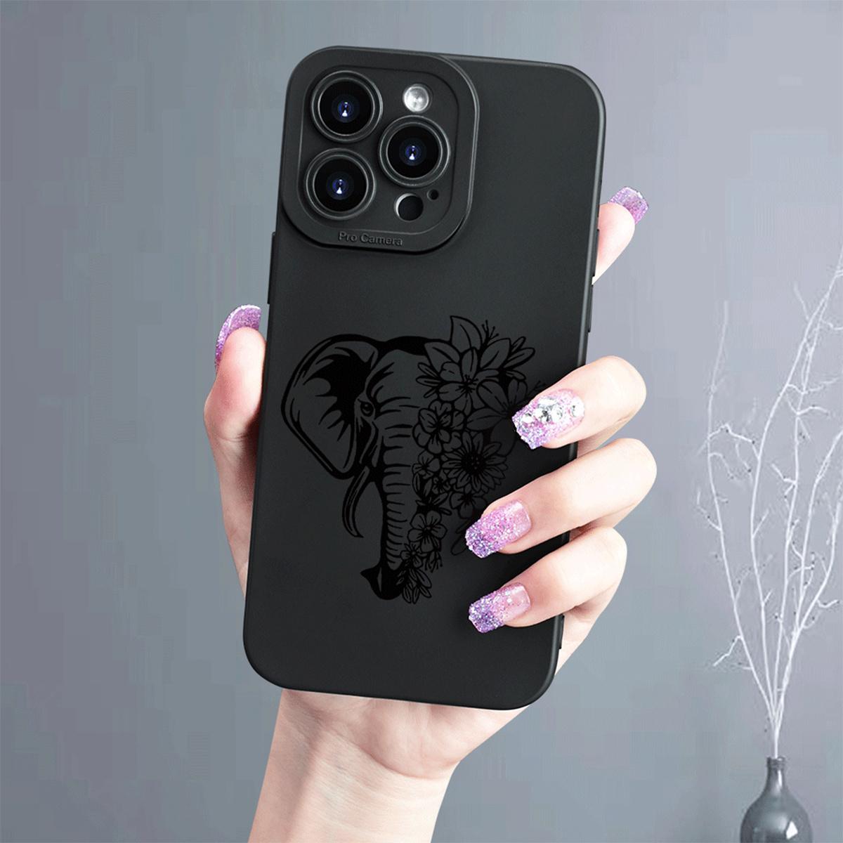 Elephant flower pattern printed phone case for iPhone 16 Pro Max Case 11 15 14 13 12 Pro Max Plus Case Shockproof Phone Cases Christian Gifts for Sister Women Men Protective Protection Cover Protector