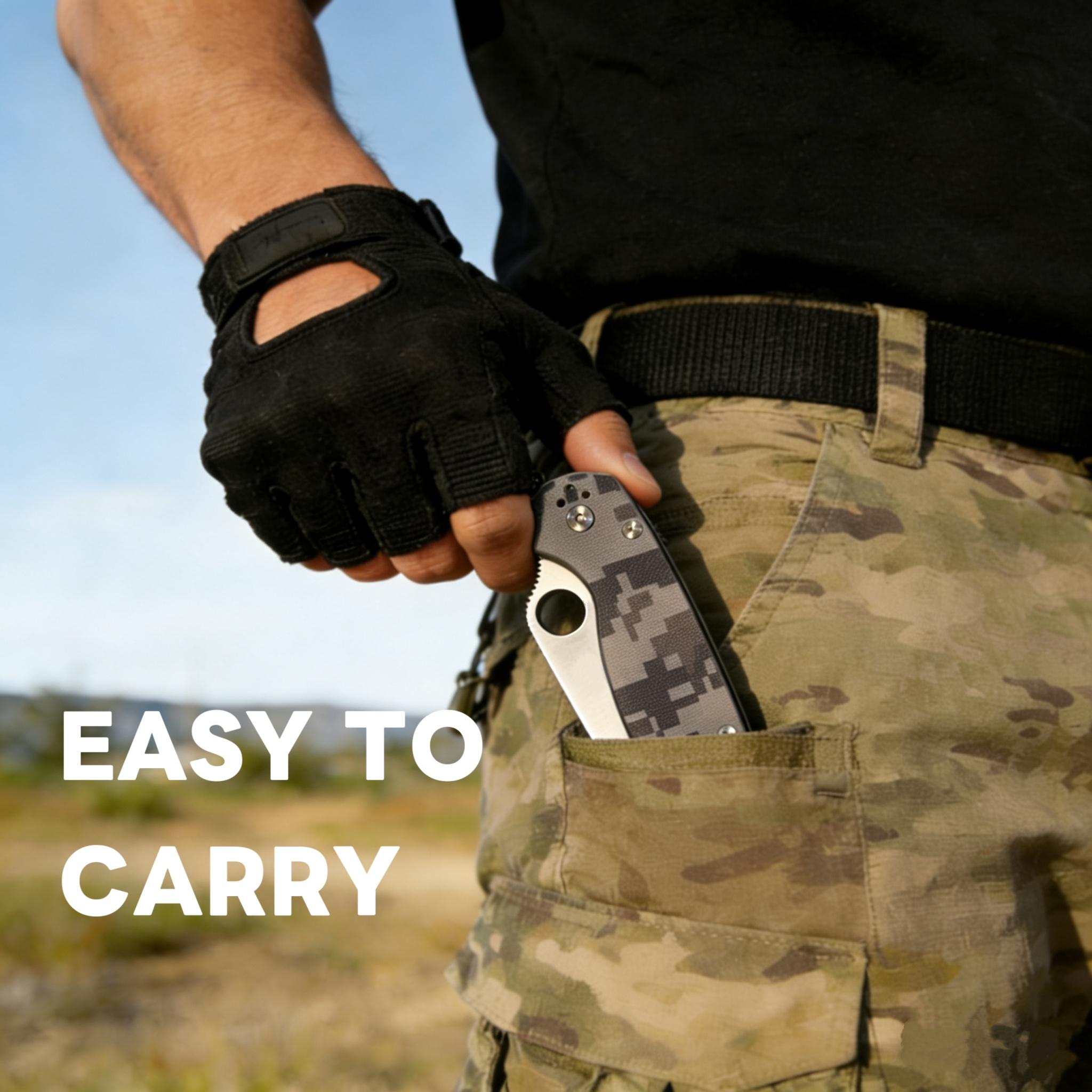 Outdoor Bearing Folding Knife D2 Steel Blade G10 Handle Outdoor  Knife, Camping/Hunting Portable Pocket Knives, Perfect Gifts