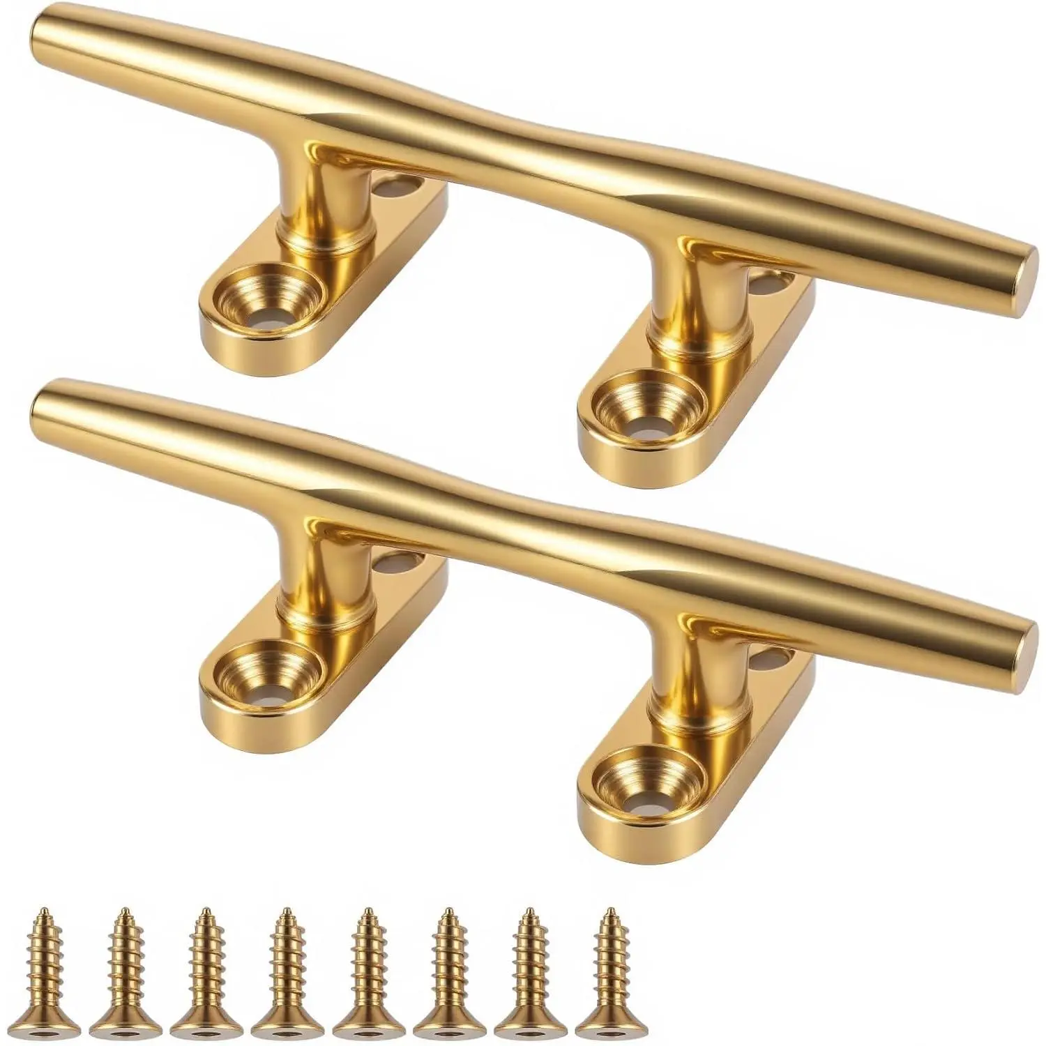 4/5/6 inch 316 Stainless Steel Open Base Dock Cleats with Fasteners Marine Rope Cleats for Boat Deck Nautical Decor, Available in 1/2/4/6/8 Pack