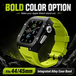 Metal Protective Case Band for Apple Watch 44/45mm Series 3 6 7 8 9 SE, Aluminum Alloy iWatch Strap with Durable Protective Cover