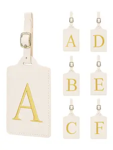 Fashionable 26 Letter Anti-Lost Luggage Tag (a-Z), Unisex PU Material, Durable Luggage Strap, Travel Identification Label, Suitable for Suitcases, Backpacks, Handbags