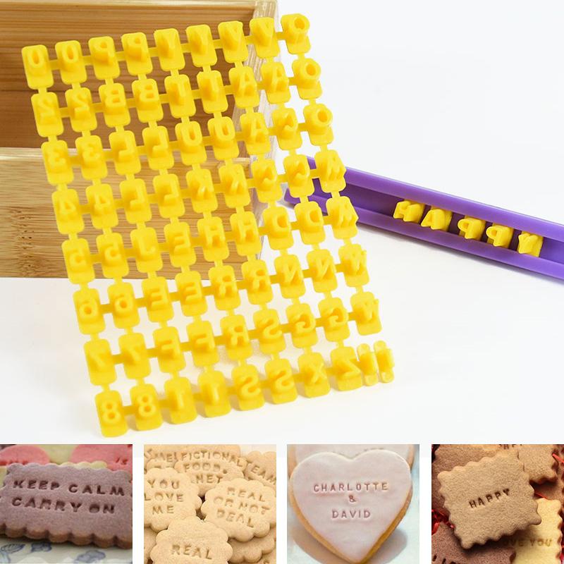 1Set Biscuit Baking Printing Alphabet Number Mold Cookie Cutter Letter Press Stamp Mould Embosser DIY Fondant Cake Tools Decor