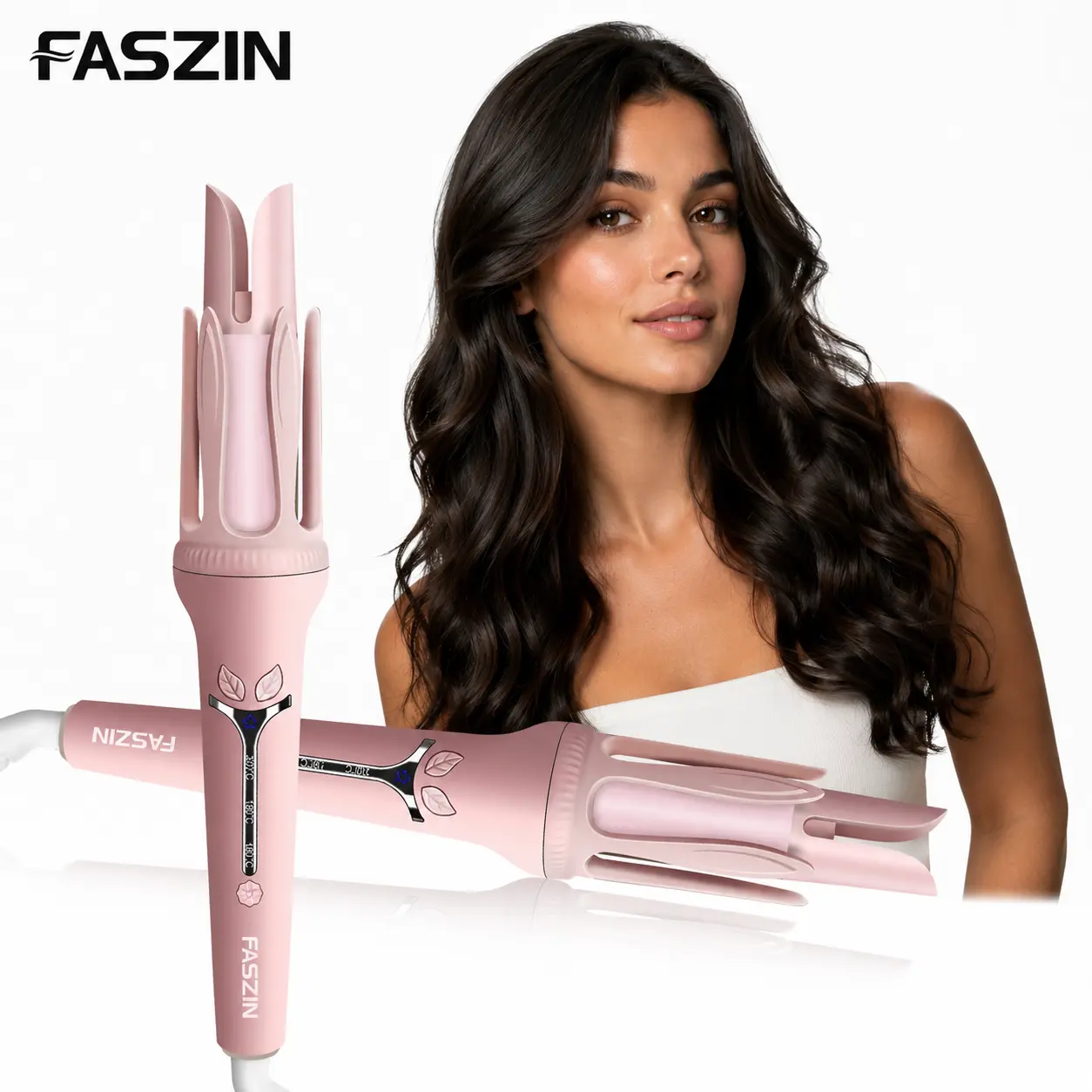 Faszin Automatic Hair Curler, 32mm Rotating Curling Iron with Negative Ions, 3 Adjustable Temperature Settings, Ceramic Curling Wand for Women, Home Hair Styling Tool