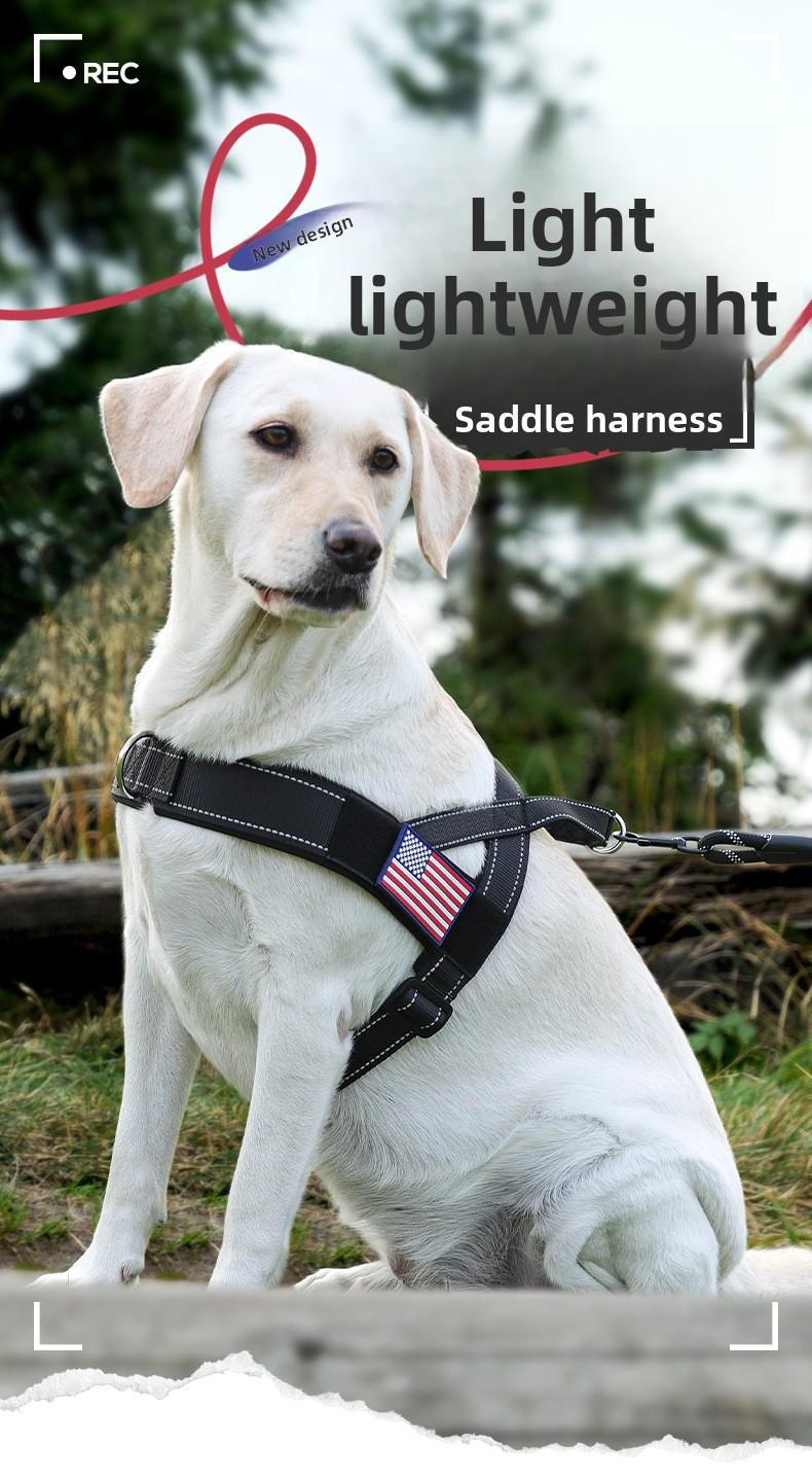 No-Pull Saddle Dog Harness Lightweight T-Shape Tactical Vest for Large Medium Dogs Heavy Duty Reflective Easy On/Off Escape Proof Training Walking Multiple Colors