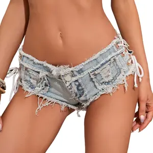 Women Sexy Cut Off Low Waist Denim Jeans Shorts Mini Hot Pants Ideal for Nightclubs and the Beach