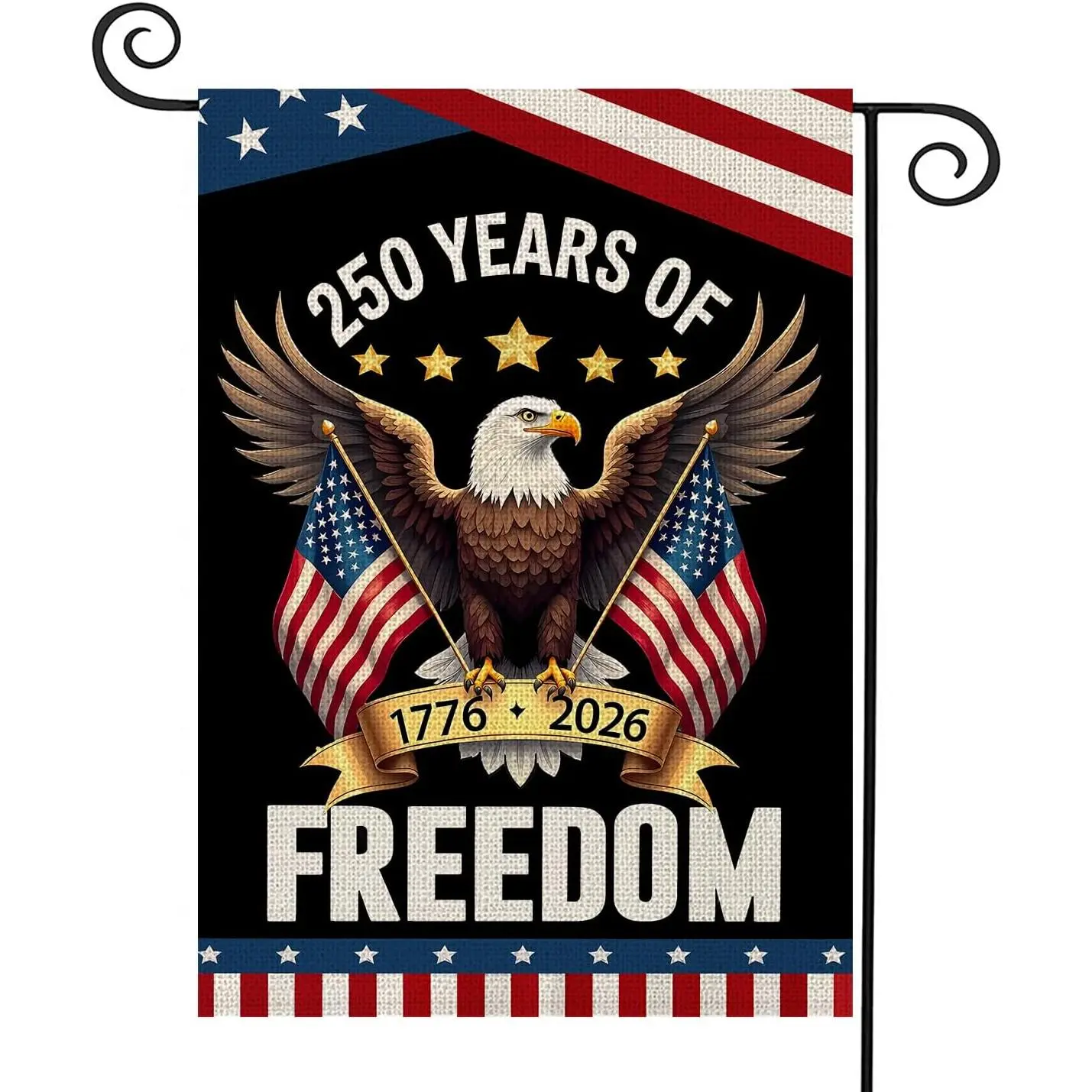 250th Anniversary USA Patriotic Garden Flag - 1776-2026 Commemorative Double-Sided Eagle Design Banner, 12x18in Stars and Stripes Fade Resistant All Seasons Backyard Decor, Entryway Accent for Celebrating Every Holiday, Yard Decor, 12X18 In