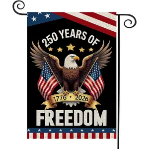 250 Years Anniversary Garden Flag,250th Anniversary USA Patriotic Banner Double-Sided with Eagle Design, 1776-2026 Commemorative, 12 x 18 Inch, Yard Decor, Backyard Decor