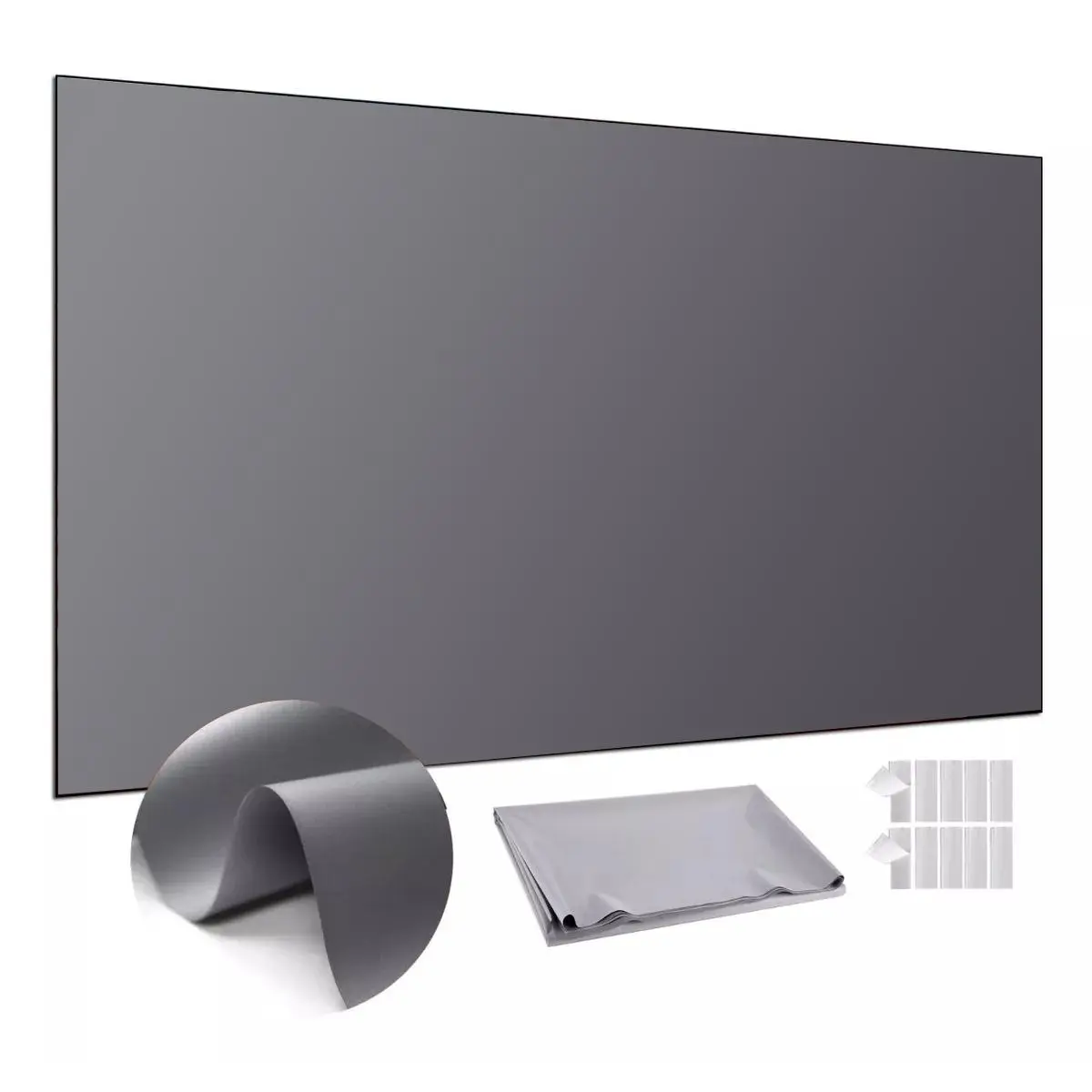 100-Inch Projector Screen, 2.4 Gain, 16:9 Aspect Ratio, 3D Compatible for Home Theater Audio & Video Setup
