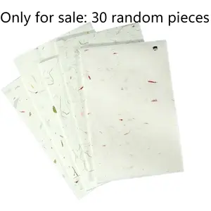30Sheets.Natural Mulberry Paper Visible Plant Fibers Rice Paper Printable Decoupage Tissue Paper Sheets for Writing, Painting, Card Making, DIY Crafts