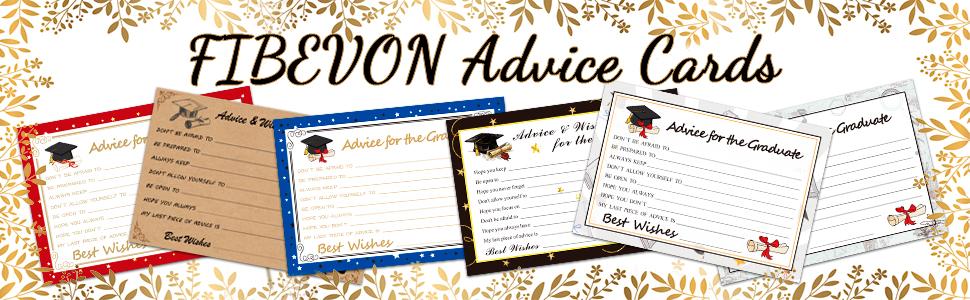 Graduation Advice Cards - 50-Pack Graduate Party Supplies 2026 Advice for the Graduate Graduation Decorations Party Favors Table Games Personalized Graduations Cards