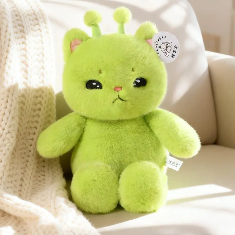 Cute Alien Cat Tri-Color Cat Soft Plush Toy, Adorable Collectible Plush Animal, Soft Stuffed Animal, Perfect Gift for Kids and Adults