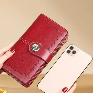 Viral Peacock Blue Leather Wallet with RFID Blocking Vintage Style Wristlet Strap for Travel and Everyday Use TikTokMadeMeBuyIt