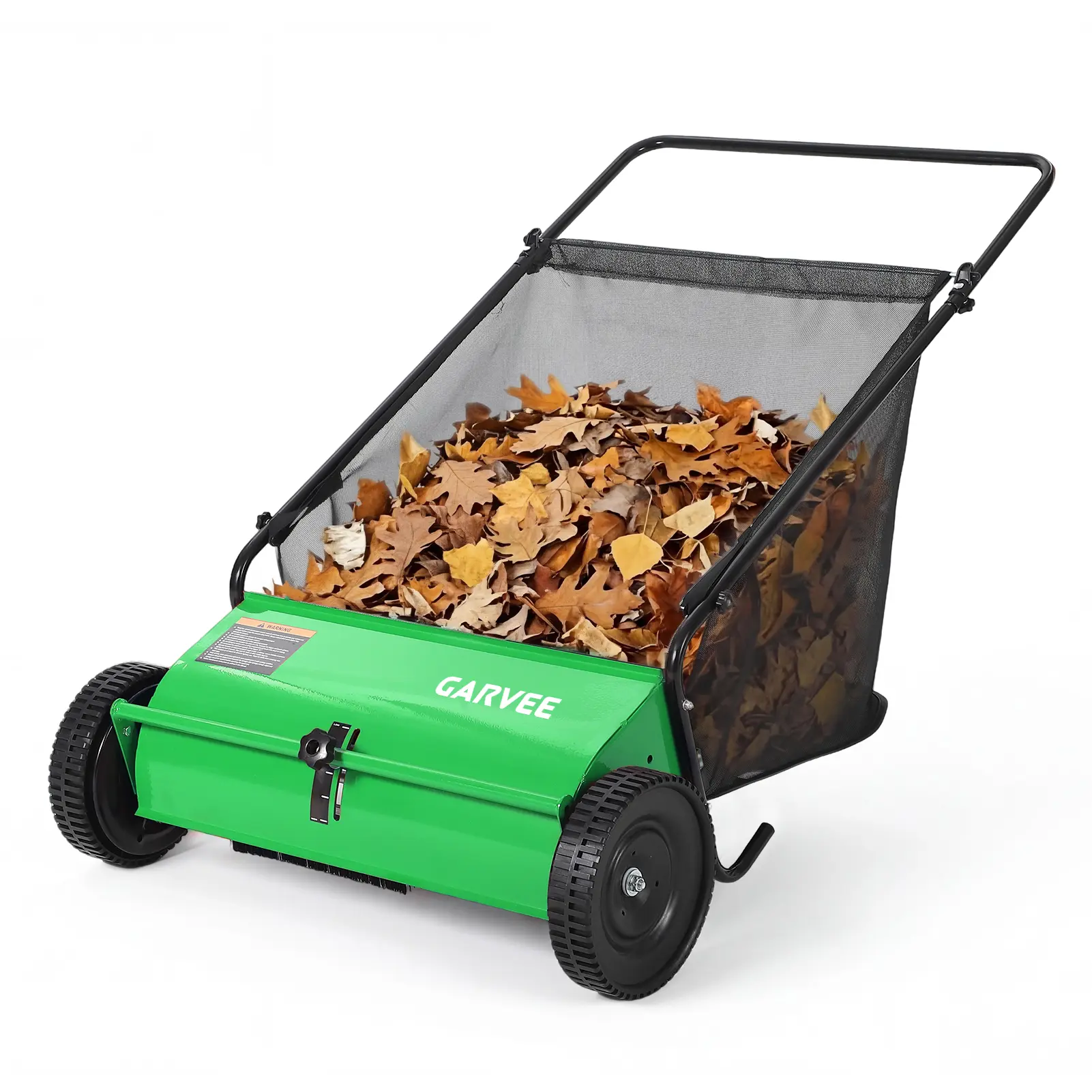 26-Inch Push Lawn Sweeper with 7 Cu. Ft. Hopper, Carbon Steel Frame, Adjustable Height Yard Cleaner