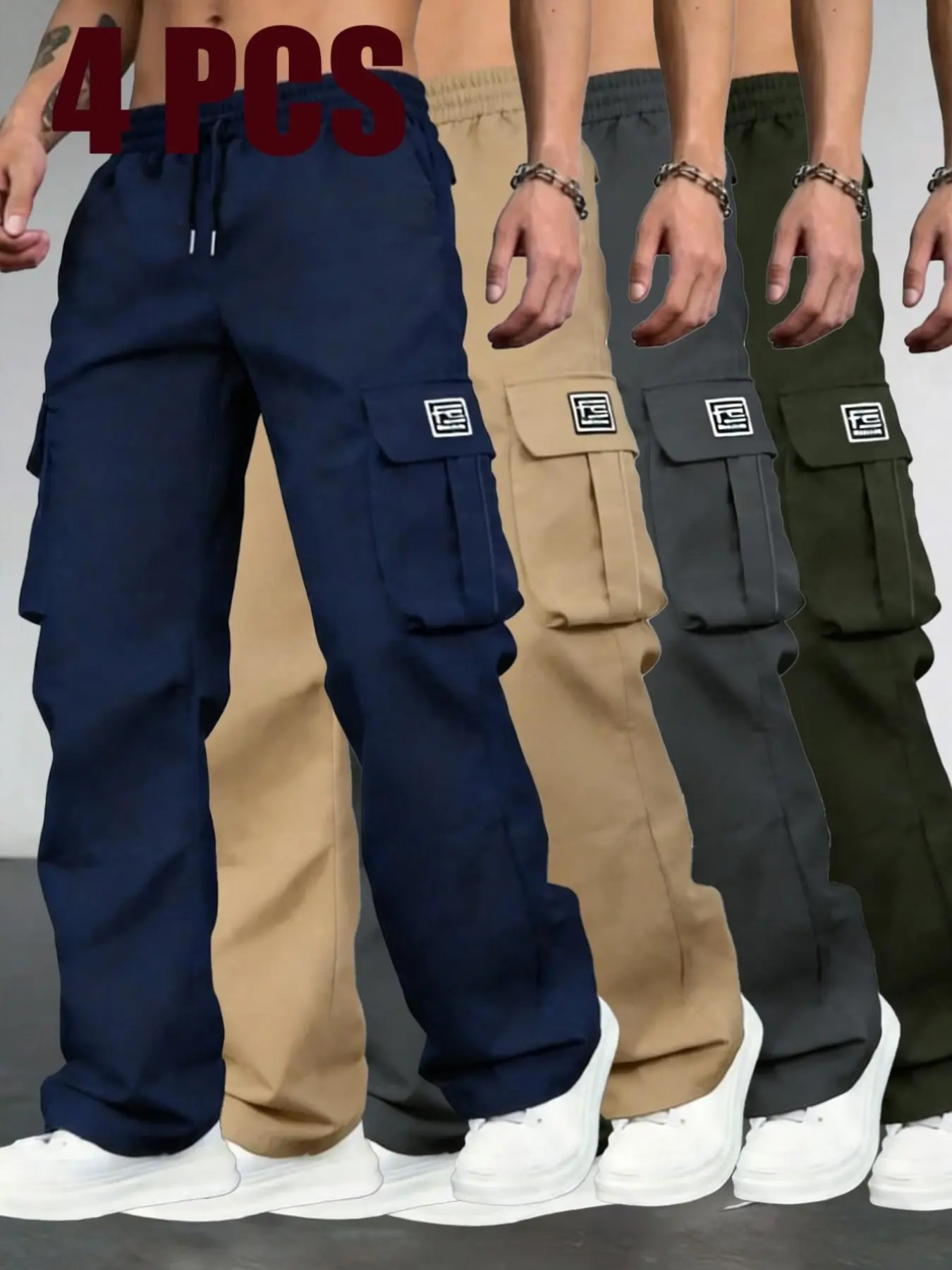 Men's Casual Summer Lightweight Work Pants, Fashion Multi-Pocket Athletic Outdoor Sports Long Pants, Comfortable and Stylish Men's Clothing