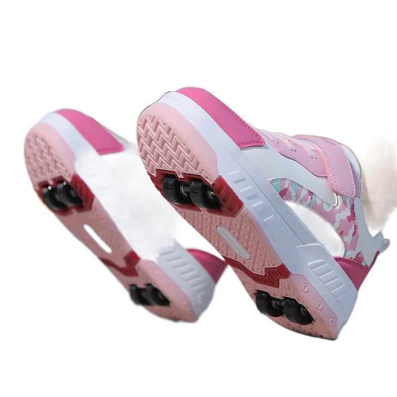 Girls' Outdoor Roller Skates Traditional Style Fashionable Versatile Detachable Design Autumn Winter Model Suitable for Skating and Playing Comfortable and Stylish