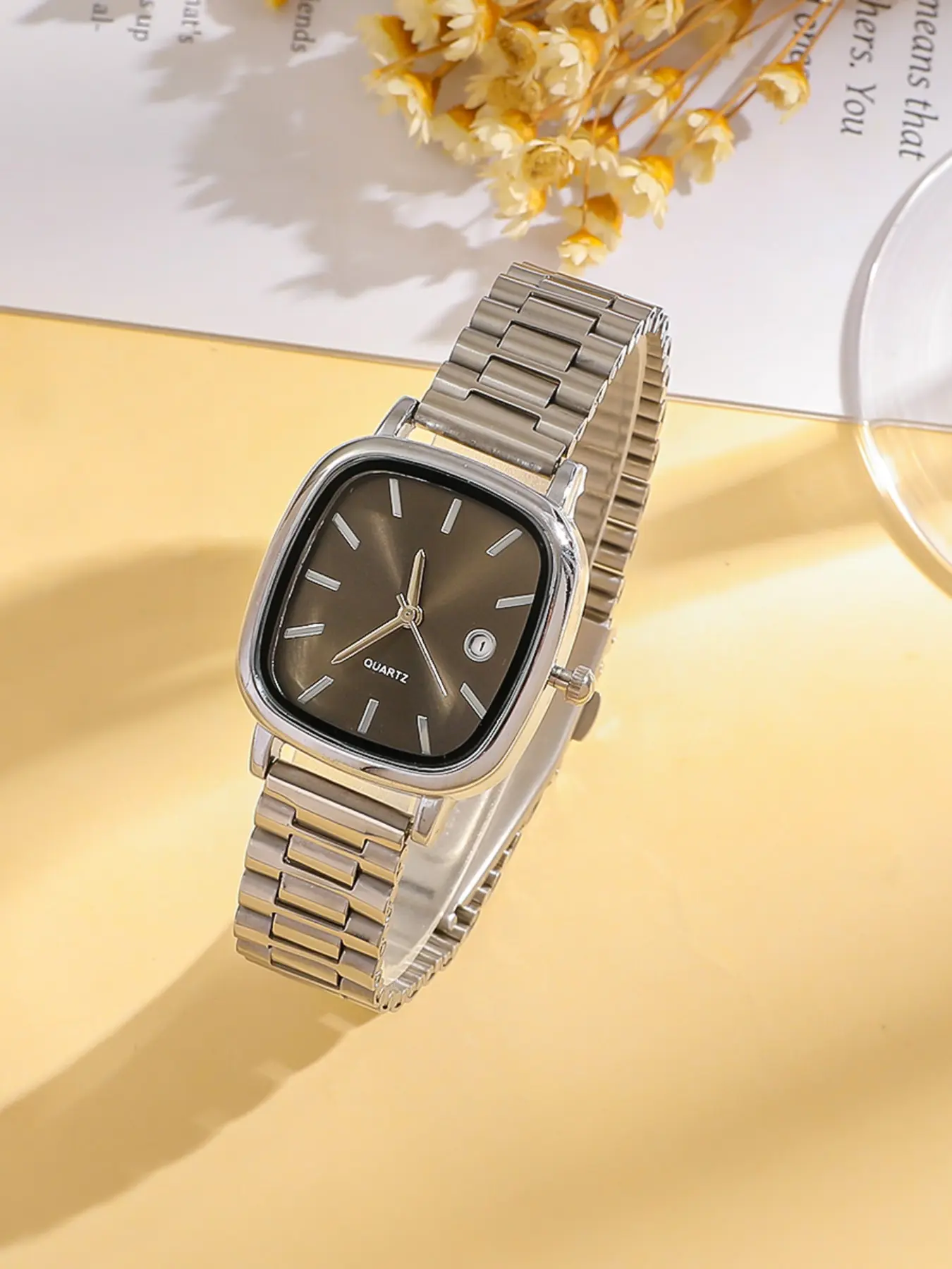 Women's Quartz Watch, Minimalist Retro Design, Rectangular Strap, Single Date Window, Perfect for Back-To-School, Halloween, Friday, Christmas, Quartz Analog Watch