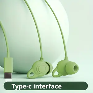 [Sleep-Aid Headphones] Wired In-Ear Headphones, Sleep-Aid Headphones, Comfortable to Sleep on the Side, Support for Mobile Phones, Computers, Games, High-Definition Calls With a Wired Microphone, 3.5mm Jack, Type-C Jack Compatible