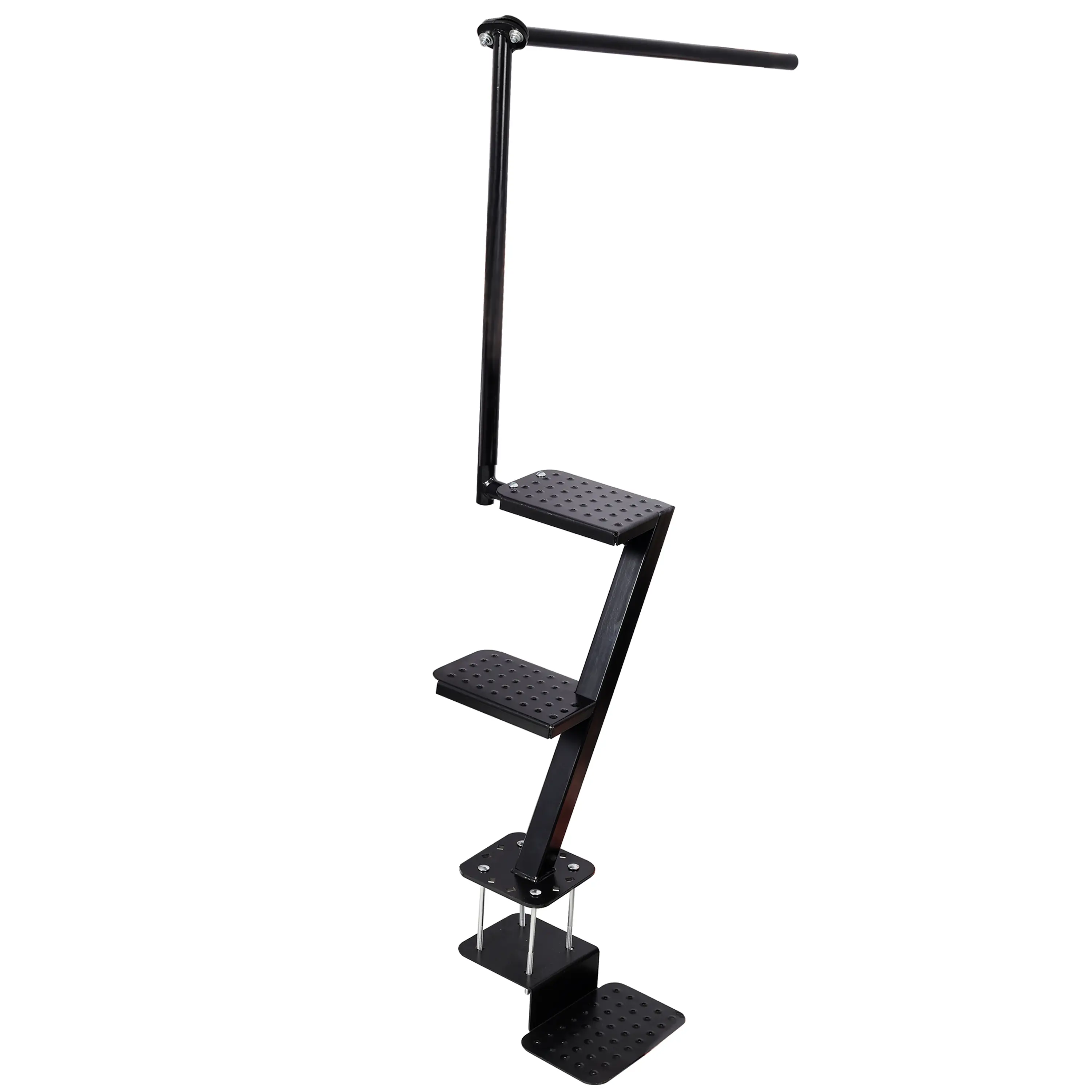 ARCH Heavy Duty 3 Step Boat Trailer Steps with Secure Handle, Textured Anti-Slip Tread Steel Trailer Tongue Ladder, Universal Fit for Most Boat Trailers, 450 lbs Capacity, Black, Single Pack, Black Color Options, Steel Material, Product Dimensions: