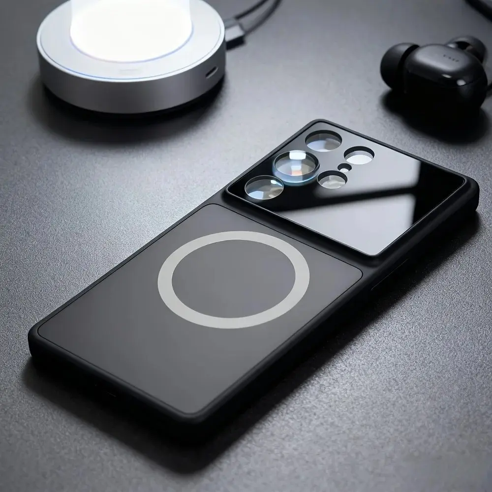 Fashion Glass Nano Matte Magnetic Magsafe Wireless Charging Case for Smartphone Samsung Galaxy S26 S25 Ultra, Anti-Drop Protective Cover