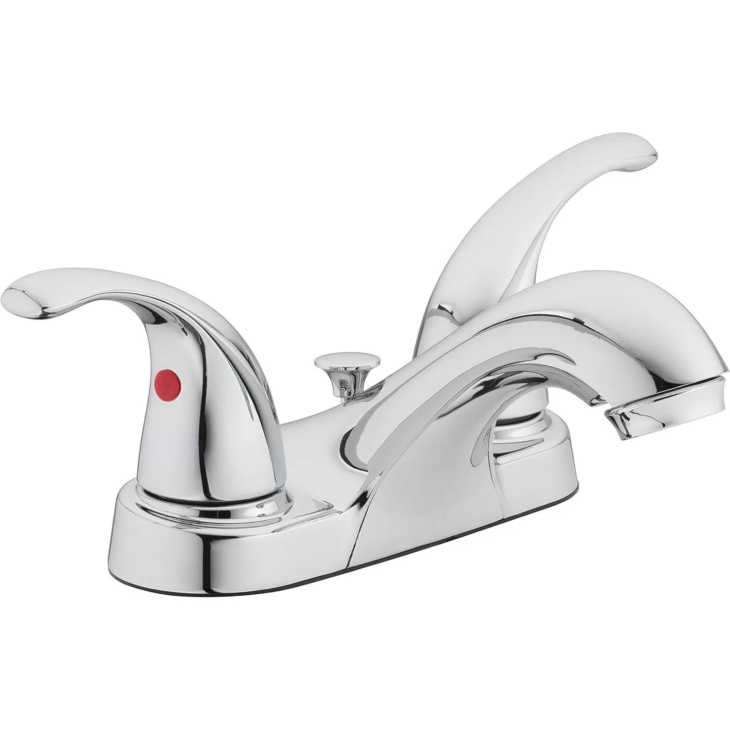 Aqua Vista Two-Handle Centerset Polished Chrome Bathroom Sink Faucet | 1.2 GPM Flow, 3-Hole Install, Cartridge, WaterSense Certified