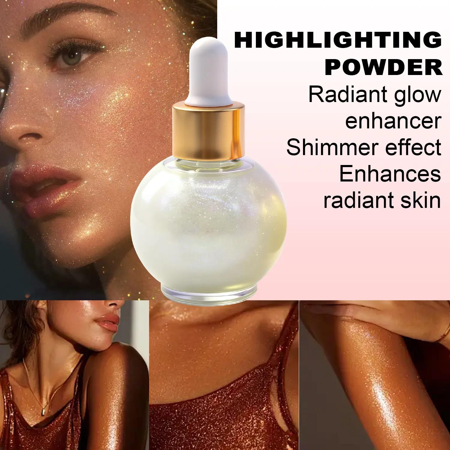 Liquid Body Shimmer Highlighter, Long-Lasting Illuminator Drops for Face & Body, Festival Party Makeup