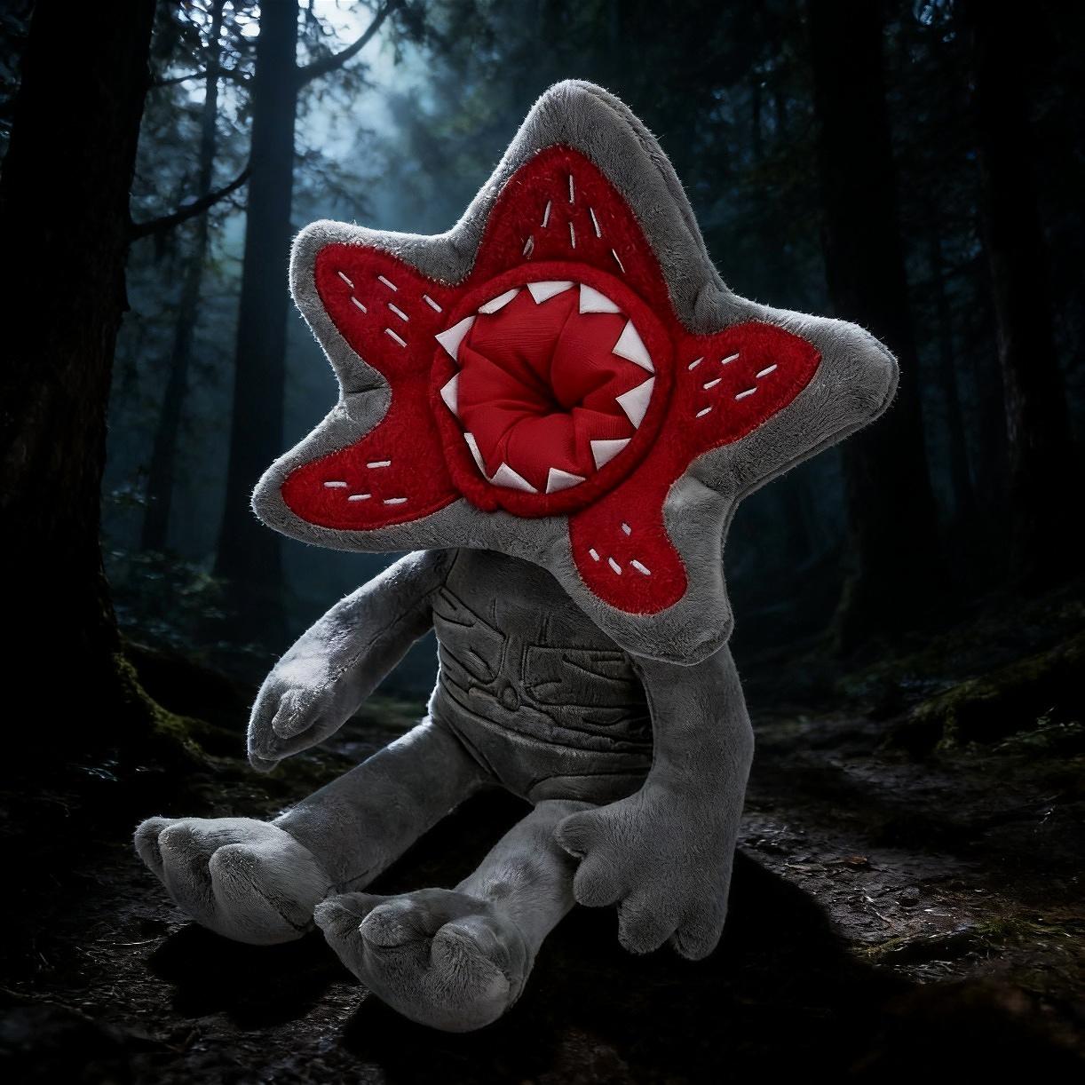 20cm Stranger Things Demon King Man-Eating Flower Plush Toy, Soft and Scary Monster Doll, Realistic 3D Teeth, Virus Stress Relief Toy, Sensory Game Gift, Halloween Birthday Desktop Decoration, Collectible Pillow for Children and Adults