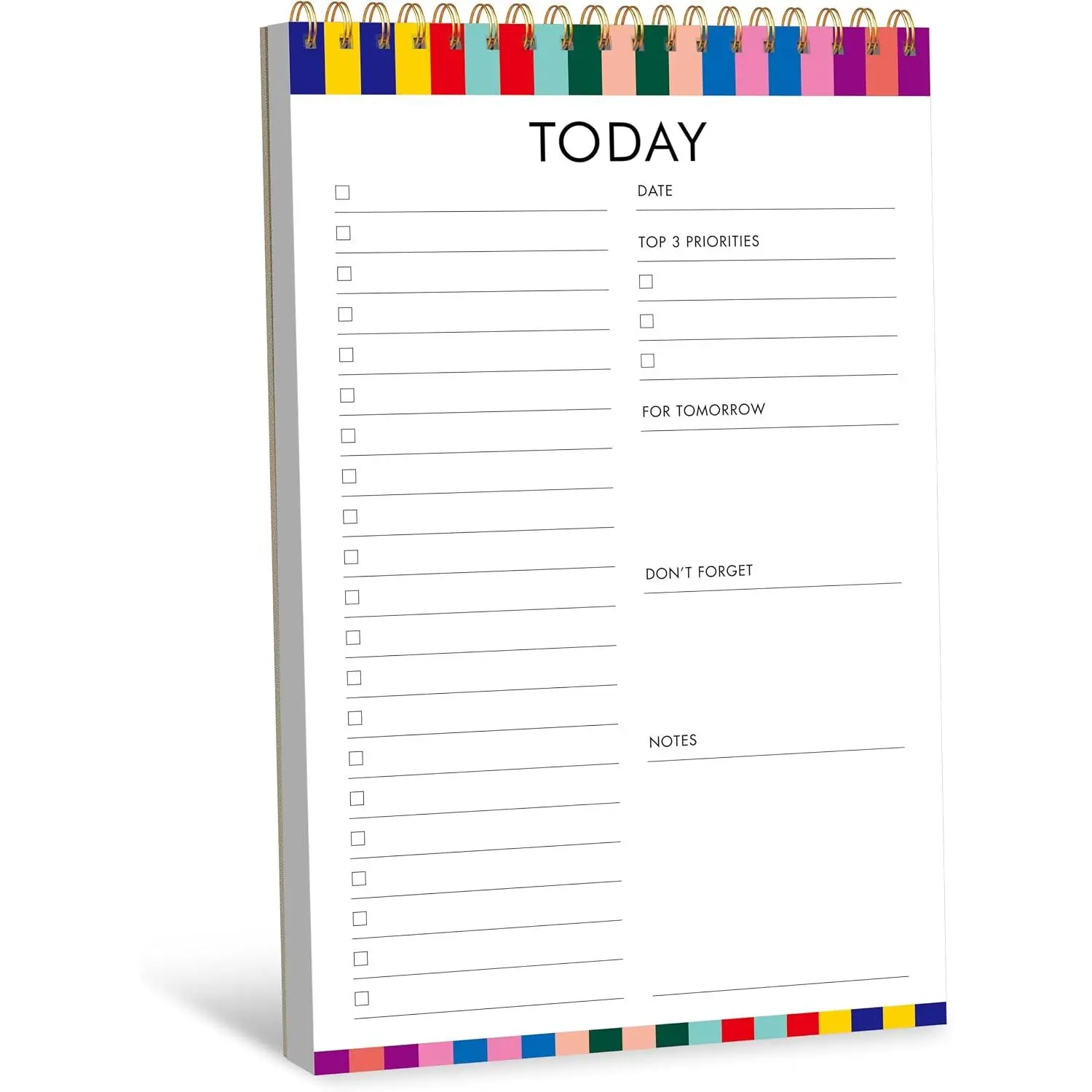 Notepad, Daily Planner Notebook with 52 -off Sheets, Undated Writing Organizer for Daily Tasks and Goal, Coiled Task Track Checklist Productivity Pad for Office, Classroom, , School