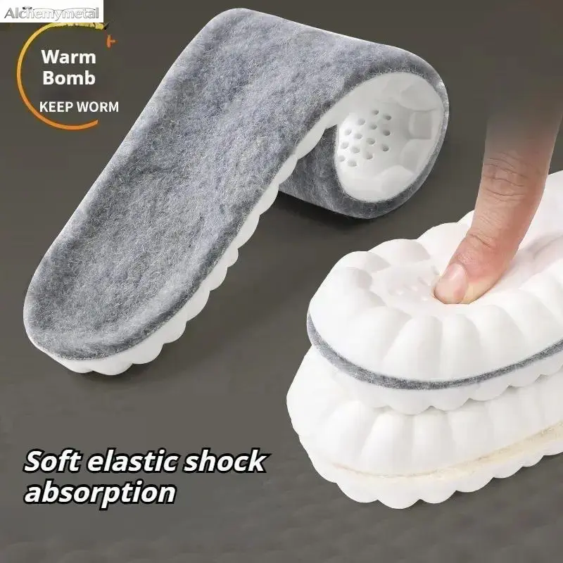 Soft Winter Shoe Inserts, Cashmere Warm Insoles, Thick Fleece-Lined Foot Cushions, Breathable Odor-Resistant Replacement Pads, Antibacterial for Snow Boots, Cold-Weather Outdoor & Daily Foot Care