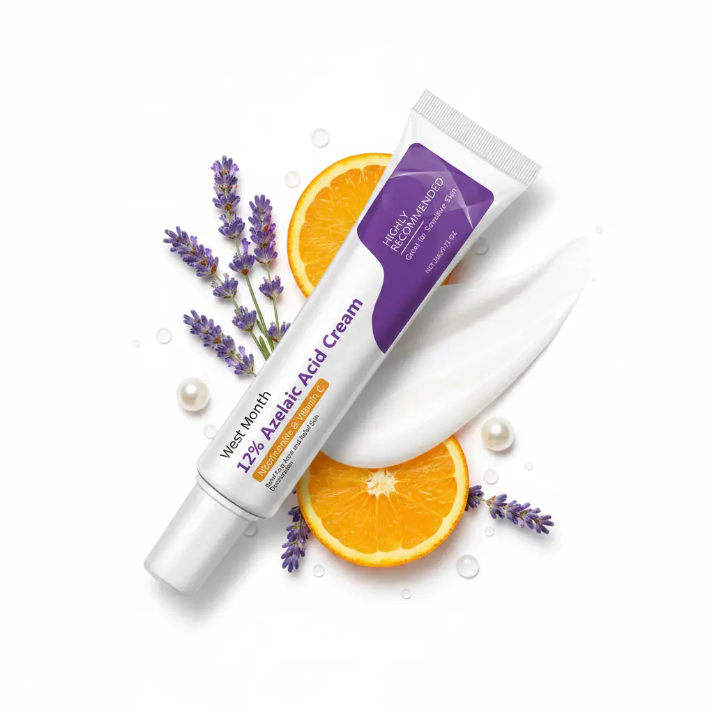 West Month 12% Azelaic Acid Repair Cream| 20g (0.71OZ) Acne & Discoloration Relief| Skin Purifying Gel Cream with Niacinamide & Vitamin C for Sensitive Skin