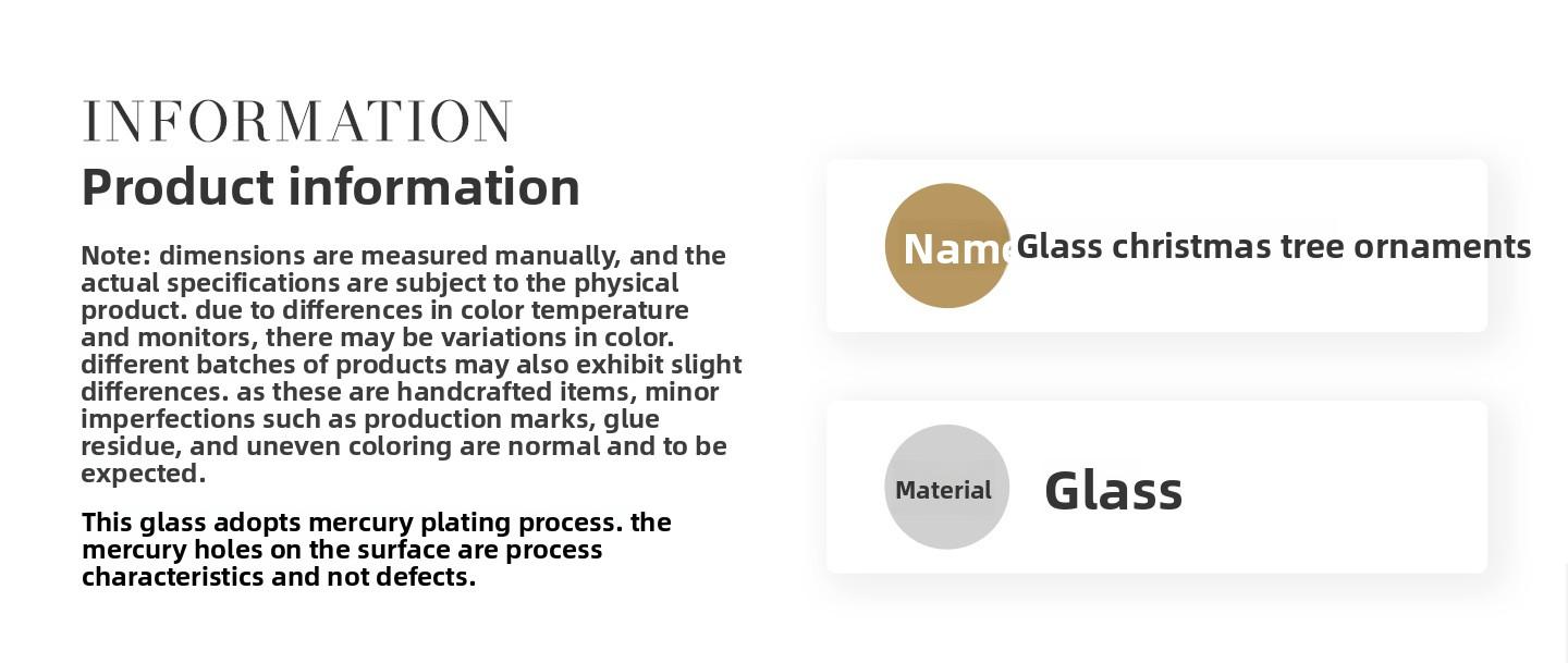 [4 pack] New Holiday Decorations, Glass Christmas Tree, Champagne-Colored Ornaments, Tabletop Scene Setting Props