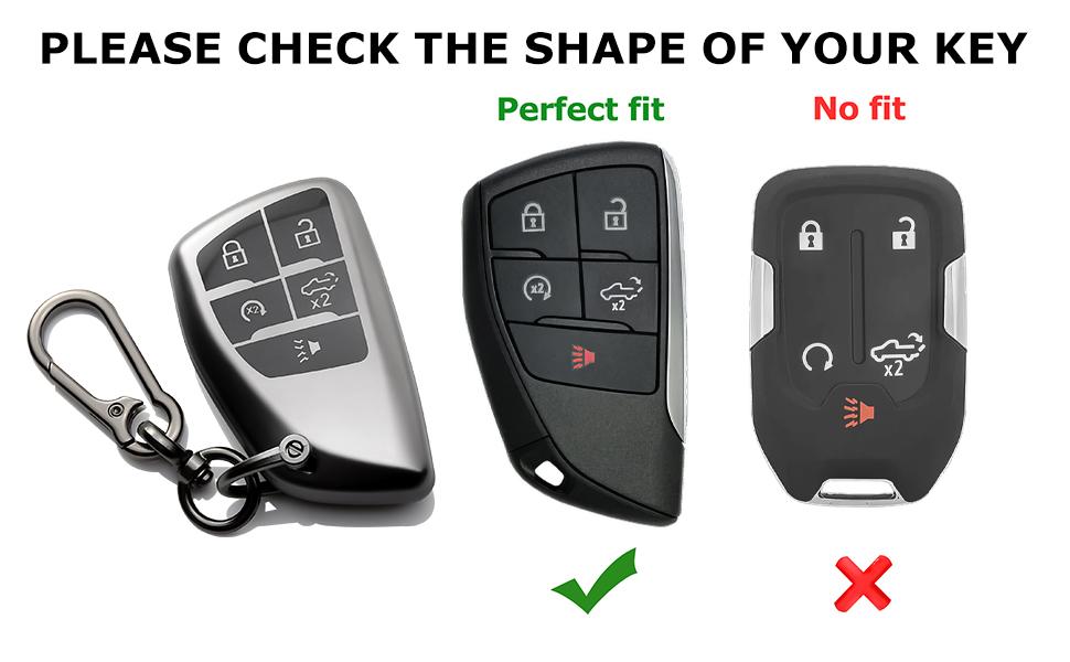 2-Pack Key Fob Cover Fits 2022 2023 2024 2025 2026 GMC Sierra, Chevy Silverado 1500/2500HD/3500HD, TPU 5-Button Case (Grey)