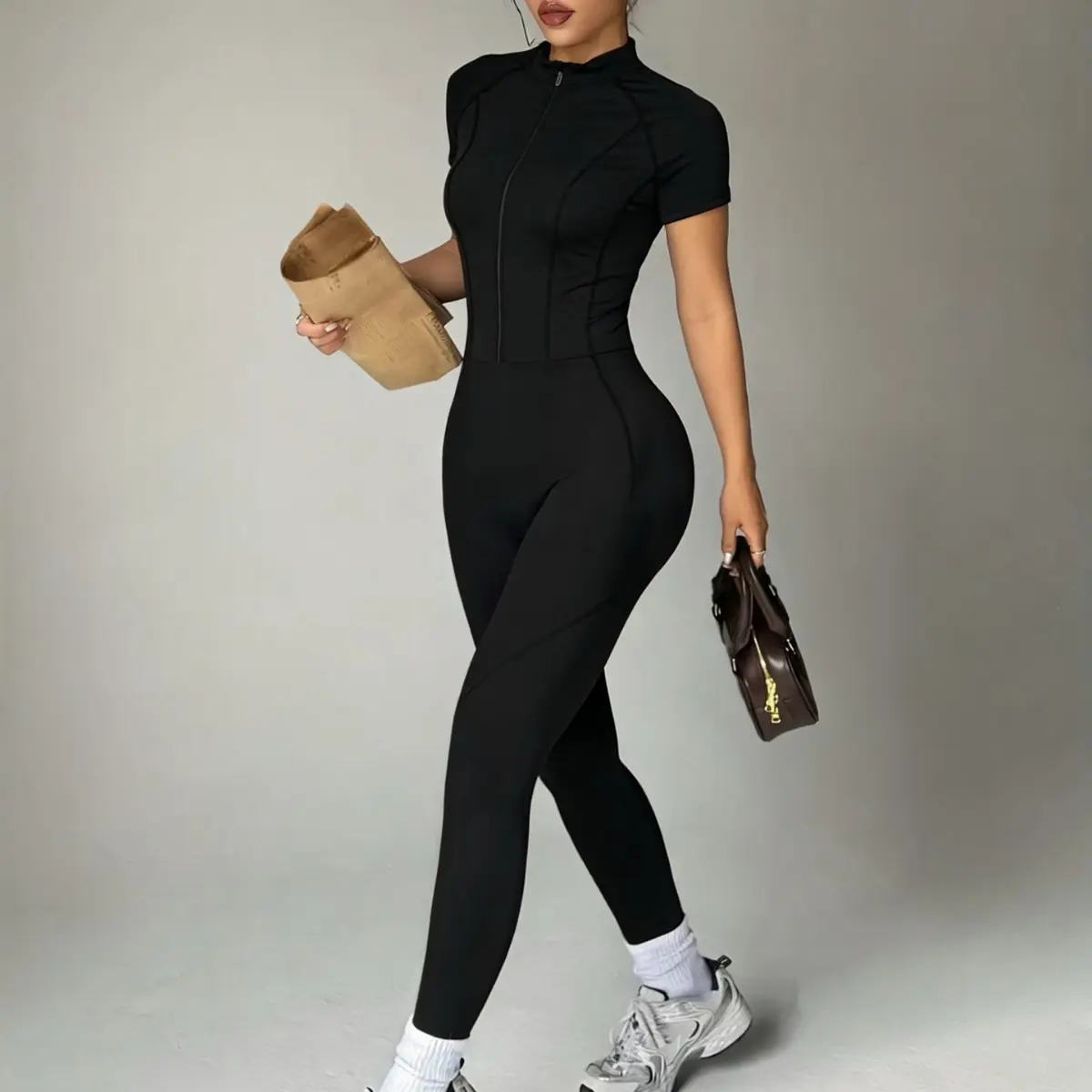 Multi Scene Women Jumpsuit, Silicone Anti-Slip Equestrian Suit, Stretchy One Piece Outfit Suitable for Horse Riding, Skiing, Daily Commute, Yoga and Outdoor Activities